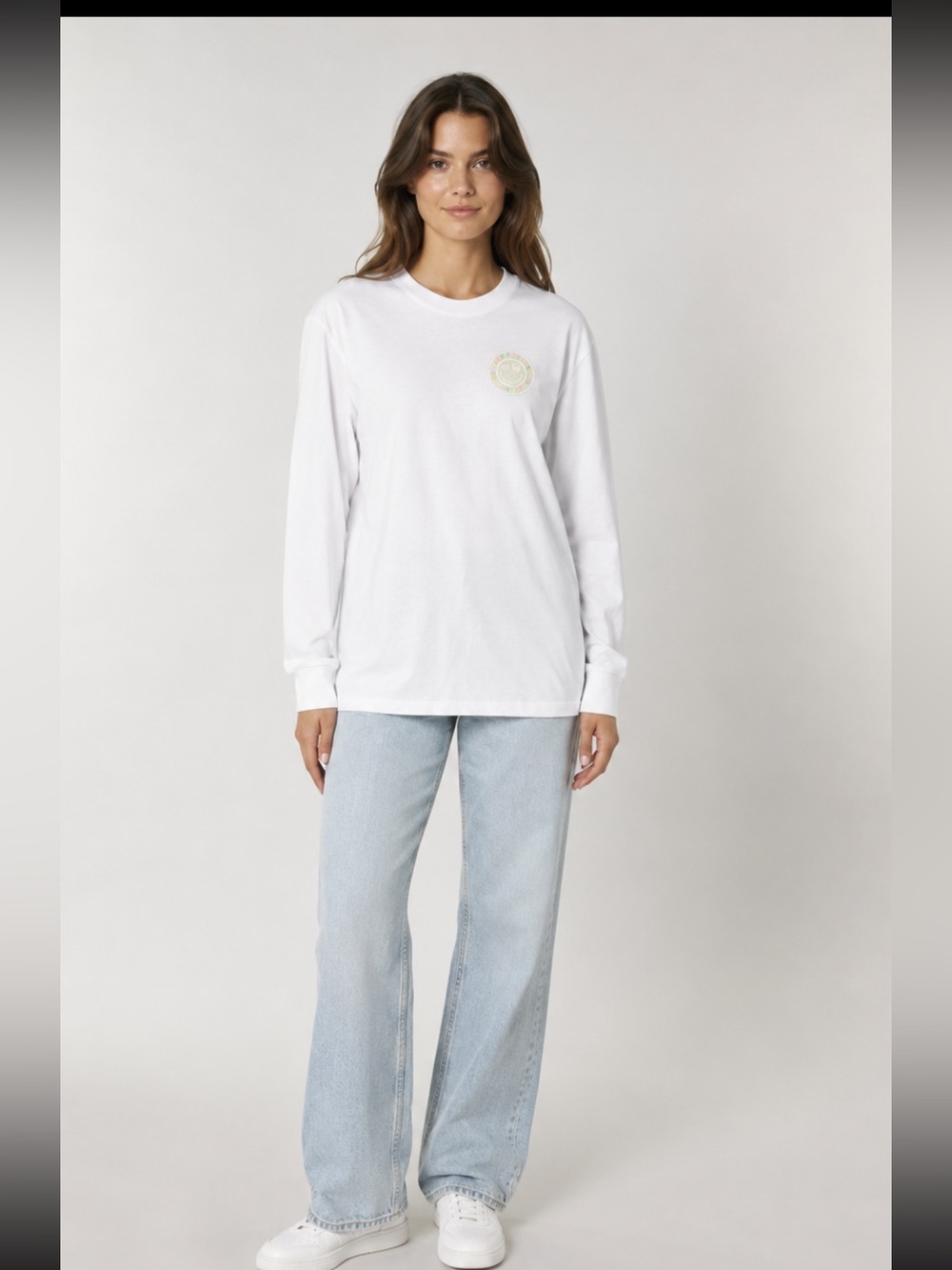 Something Navy White “Something to Smile” Smiley Long Sleeve Top